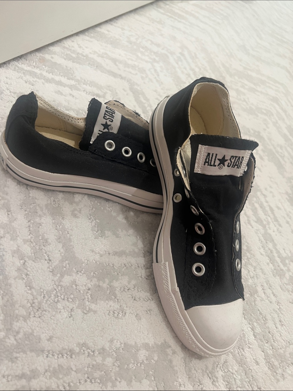 Converse Black & White Low-Top Slip-On Sneakers